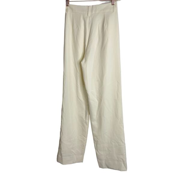 Revolve Nonchalant Label Pilar Pant Trouser Slim Fit Soft Cream White X-Small - Picture 13 of 14